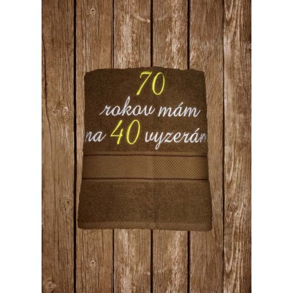 osuška s nápisom 70 rokov mam