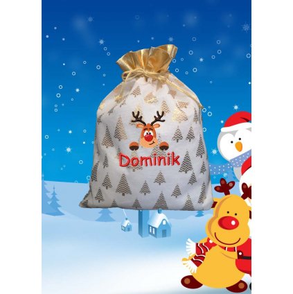 mikulasske vrecko s výšivkou mena