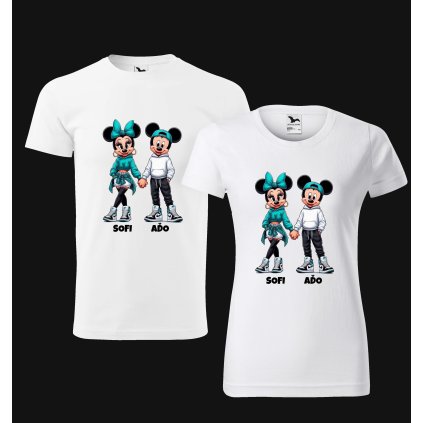 mickey parove tricka s menami biele I