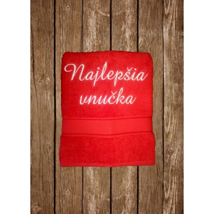 Vyšívaná osuška s nápisom Najlepšia vnučka