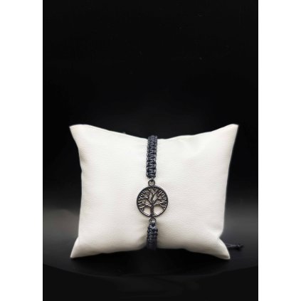 pleteny naramok strom zivota tmavosivy