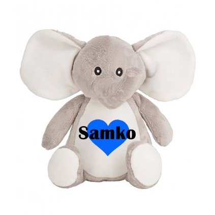 plysovy slonik s menom samko