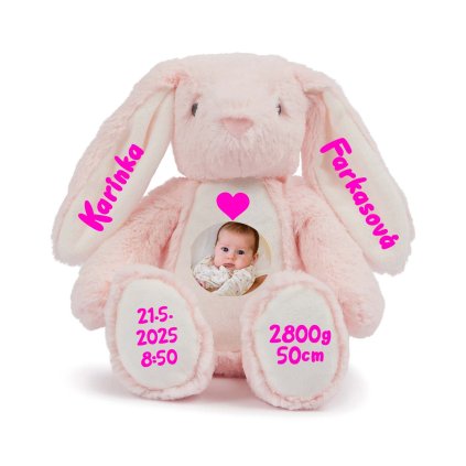 zajacik ruzovy s fotkou