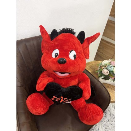 plysovy certik so srdieckom