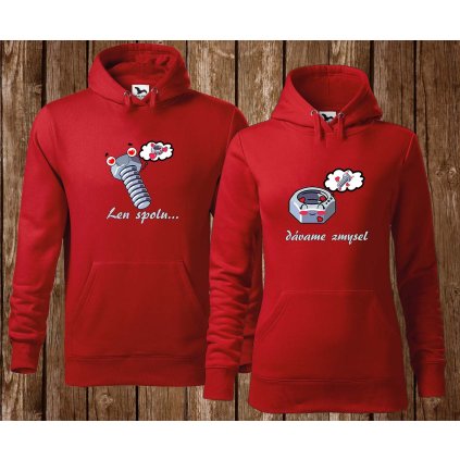 mikiny parove len spolu davame zmysel cervene