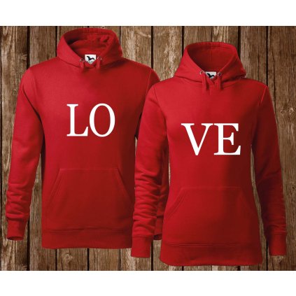 mikiny parove love cervene