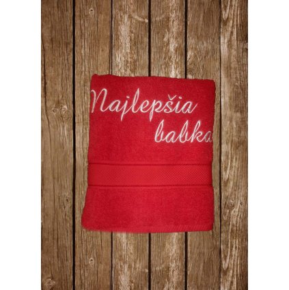 Vyšívaná osuška s nápisom Najlepšia babka