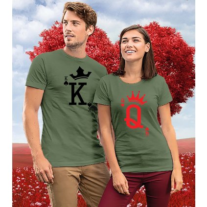 Tričká pre páry King & Queen karta
