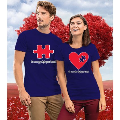 Tričká pre páry Puzzle srdce
