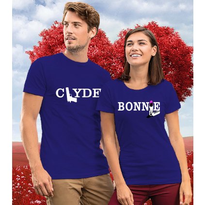 Tričká pre páry Bonnie & Clyde
