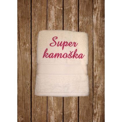 Vyšívaná osuška s nápisom Super kamoška