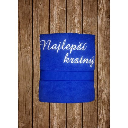 Vyšívaná osuška s nápisom Najlepší krstný