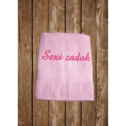 Vyšívaná osuška s nápisom Sexi zadok
