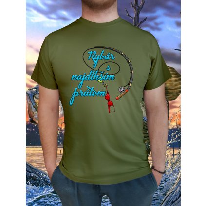Vtipné tričko Rybár s najdlhším prútom