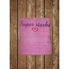 Vyšívaná osuška s nápisom Super starká