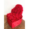 Darček pre ženy - Flower box srdce plyšové red 2