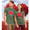 Tričká pre páry Puzzle srdce