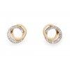 Náušnice z nerezové oceli kroužky s broušenými kamínky - Zlatá