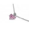 Náhrdelník z nerezové oceli s broušenými kamínky Srdíčko - růžová