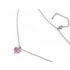 Náhrdelník z nerezové oceli s broušenými kamínky Srdíčko - růžová