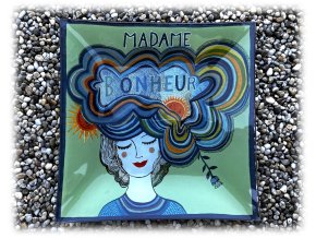 Skleněný dezertní talířek Madame Bonheur