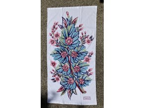 ručník froté 100%bavlna 68x38cm s červenými a modrými květy