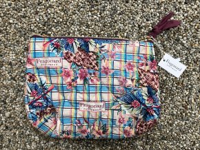 Taštička kosmetická bavlněná 24x17cm s červenými a modrými květy