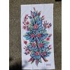 Osuška 100%bavlna froté 137x69cm s červenými a modrými květy