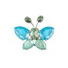 Schmetterling Brosche mint blau