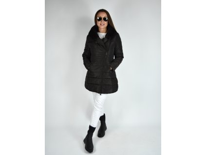 Hnědá delší zimní prošívaná bunda Laura Jo Paris