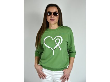 Zelená mikina se srdcem Megi B2601