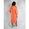 Oranžové dlouhé bavlněné šaty s kapucí a kapsou Megi