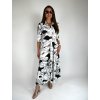 Košilové šaty z viskózy Carmen, bílo-černé