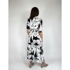 Košilové šaty z viskózy Carmen, bílo-černé