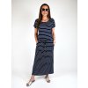 Modro-bílé dlouhé šaty Trend s proužky