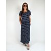 Modro-bílé dlouhé šaty Trend s proužky