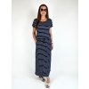 Modro-bílé dlouhé šaty Trend s proužky