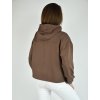 Čokoládově hnědá bunda s kapucí, zipem a patenty