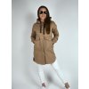Světle hnědý kabátek Kropka s kapucí, kapsami a na knoflíky