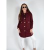 Vínový kabátek Kropka s kapucí, kapsami a na knoflíky