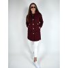 Vínový kabátek Kropka s kapucí, kapsami a na knoflíky