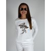 Bílé tričko s dlouhým rukávem LaTynka, květina 0419