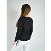 Černé tričko s dlouhým rukávem LaTynka, květina 0419