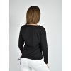 Černé tričko s dlouhým rukávem LaTynka, květina 0419