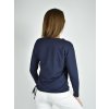 Tmavě modré tričko s dlouhým rukávem LaTynka, květina 0419