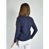 Tmavě modré tričko s dlouhým rukávem LaTynka, květina 0419