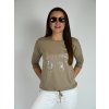 Světle hnědé tričko s 3/4 rukávem Megi B2526