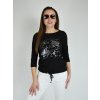 Černé tričko s 3/4 rukávem Megi B2526