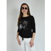 Černé tričko s 3/4 rukávem Megi B2526