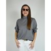 Šedý třpytivý svetr s netopýřím střihem